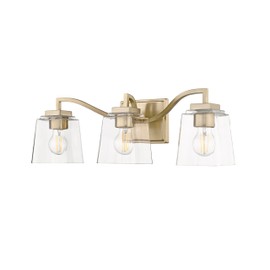 ML Lighting | Avenna Collection | 24003-MG | 3 Light Vanity in Modern Gold Finish with Clear Glass Shade | Versatile Design That adds High-End Texture and Elegance to Your Bathroom
