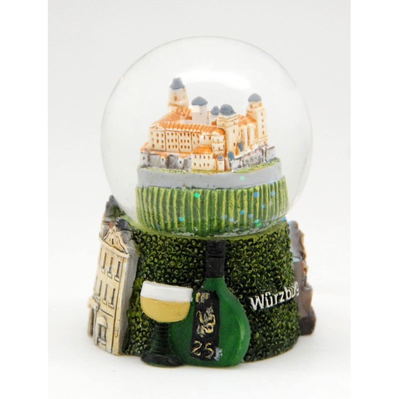 Set of 2 Cute Souvenir Snow Globes Würzburg Fortress Marienberg