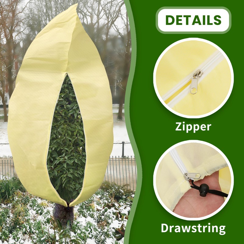 80”(W) x95”(H) Plant Covers Freeze Protection, 2.8oz/yd²Heavy-Duty Tree Covers, 1