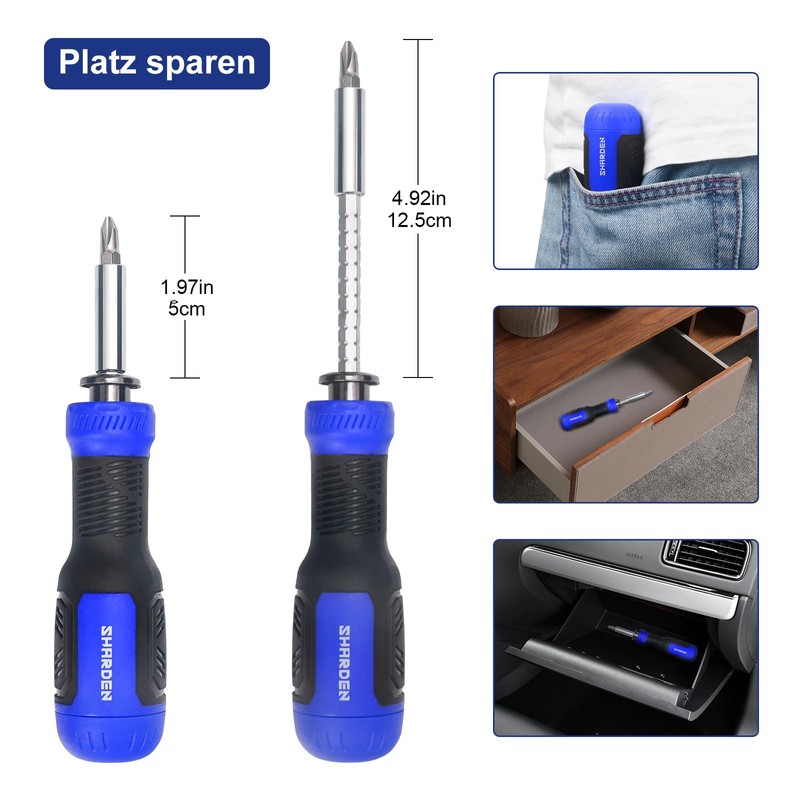 SHARDEN Multibit Screwdriver 13-in-1 Magnetic Drill Extension Screwdriver Set Multitool