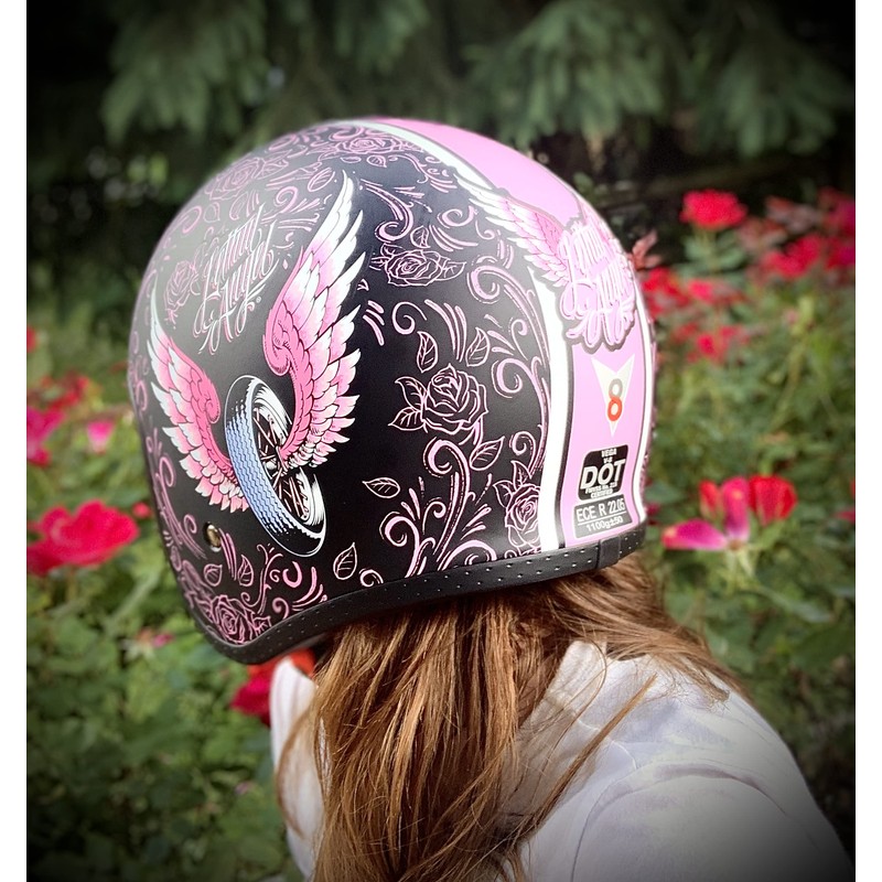 Vega V8 Retro Open Face Helmet 86027-054, Lethal Angel, Large