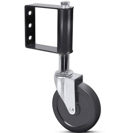 Ronlap Gate Caster Wheels Spring Loaded for Wooden Metal Tube Swing Fence Farm Vinyl Outdoor Gate Heavy Duty, 250 Lbs, 5 Inches, Black