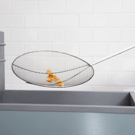 TrueCraftware- 12-Inch Round Wire Skimmer Nickel Plated- Kitchen Utensil Food Strainer Skimmer Spoon for Cooking Sieve Sifters Rice Quinoa Pasta Fruits Vegetables etc.