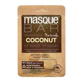 Masque Bar Naturals Coconut Sheet Mask 99% Natural, Vegan, and Gluten Free