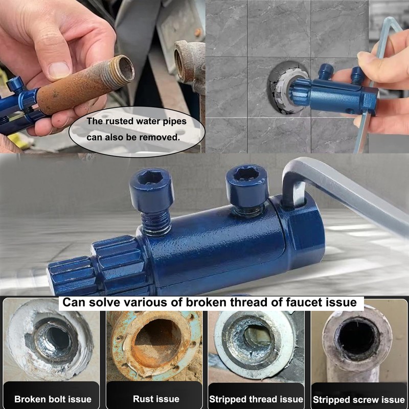 Broken Pipe Thread Extractor Tool, Broken Valve Thread Extractor, Stripped
