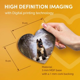 Destination Vinyl ltd Great Coasters (Set of 2) Heart - Large American Akita Puppy Dog Drink Glossy Coasters/Tabletop Protection for Any Table Type #15711