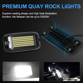 Nicoko 108 High-Power LEDs per Pod 4Pods Pure White Rock Lights Ultra-Bright Offroad Underglow Kit Advanced Heat Dissipation IP68 Waterproof for Truck, SUV, UTV, ATV, RZR