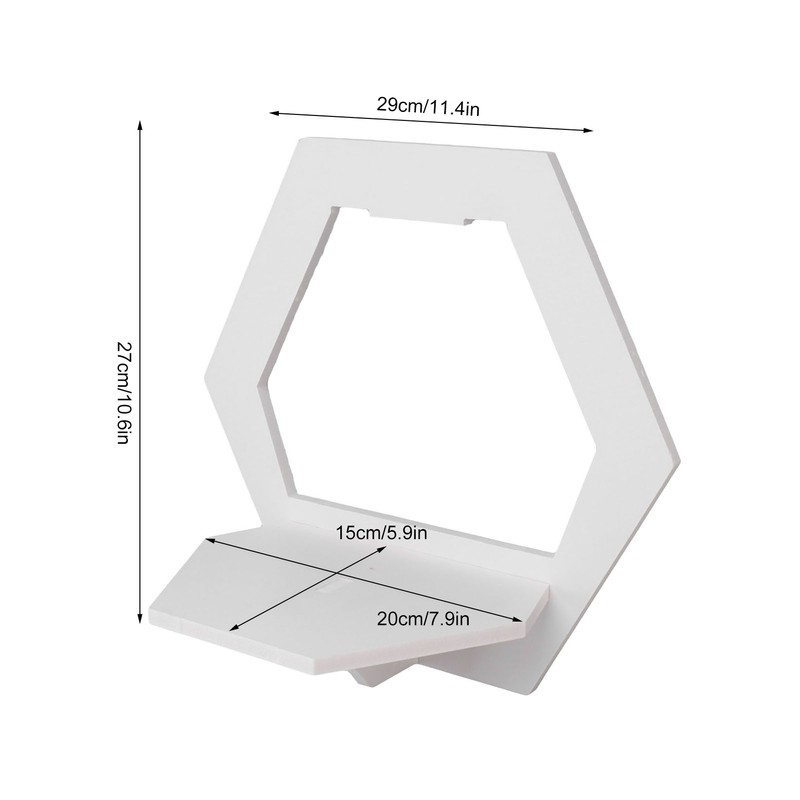 3Pcs Hex Floating Shelf PVC Modern Simple Fine Appearance Floating