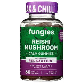 Healthy on the Beach- Gomitas de hongos Fungies Reishi  Deliciosa Manzana  60 Porciones  Gomitas de Champiñones Relajantes para Anuncio               