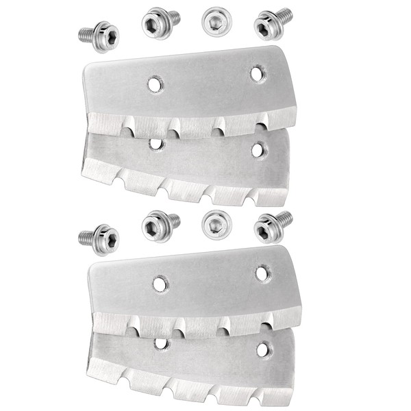 Syhood 4 Pieces Ice Auger Blades with 8 Screws Replacement Auger Blades for Power Ice Auger Power Blades(Knife Shaped, 6'')