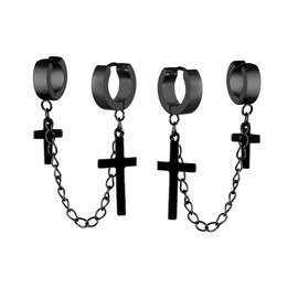 Cross Dangle Earrings for Women Faith Cross Dangle Earrings Stainless Steel Jesus Cross Drop Earrings Hypoallergenic Jewelry Gifts, Stainless Steel, No Gemstone