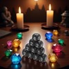 20Pcs Black 6 Sided Number Dice, Round Corner Polyhedral, Polyhedral