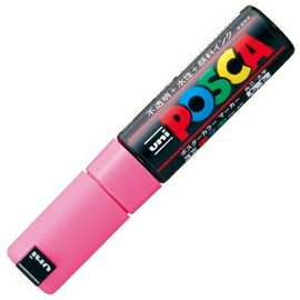 POSCA Uni Posca PC8K.13 Water-Based Paint Marker, Broad Chisel Tip, Pink