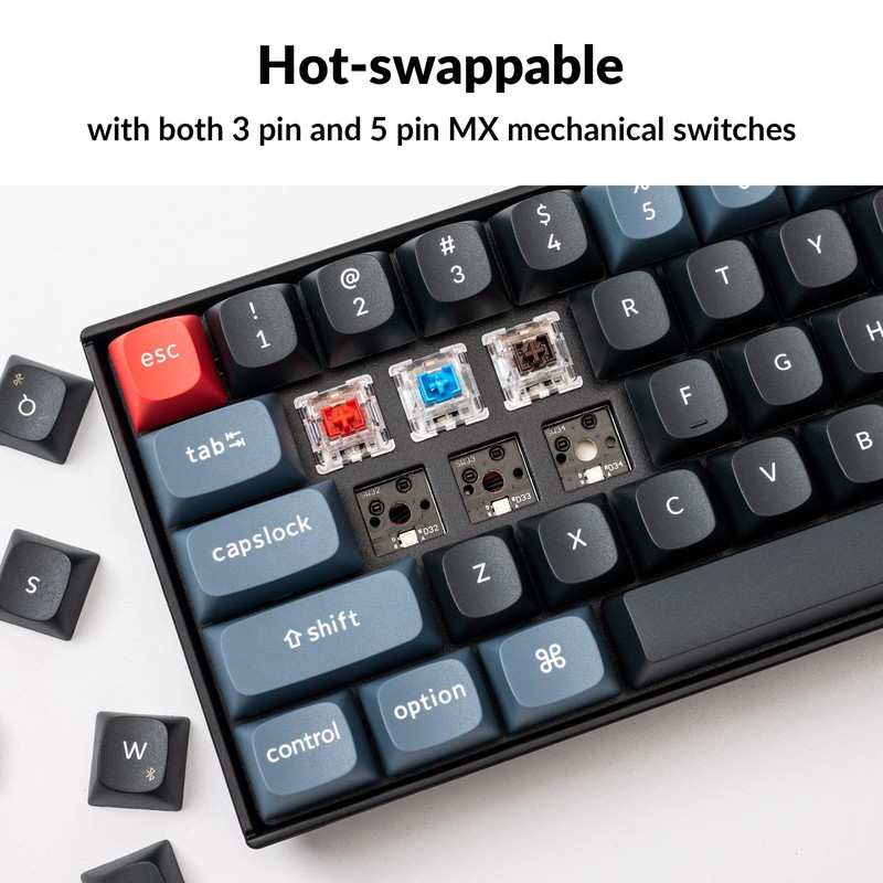 Keychron K6 Pro Wireless Custom Mechanical Keyboard, QMK/Launcher Programmable Macro,