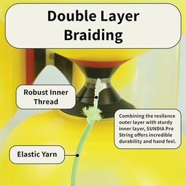 SUNDIA Pro String - Professional Diabolo String, Double Layer Braiding for Smooth Rotations, Safe and Durable, High Performance - Beginners to Pros, Juggling Chinese Yoyo String - White (114.8')