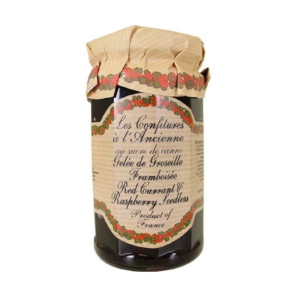 Red Currant and Raspberry Jam (Seedless) Andresy All natural French jam pure sugar cane 9 oz jar Confitures a l'Ancienne, One