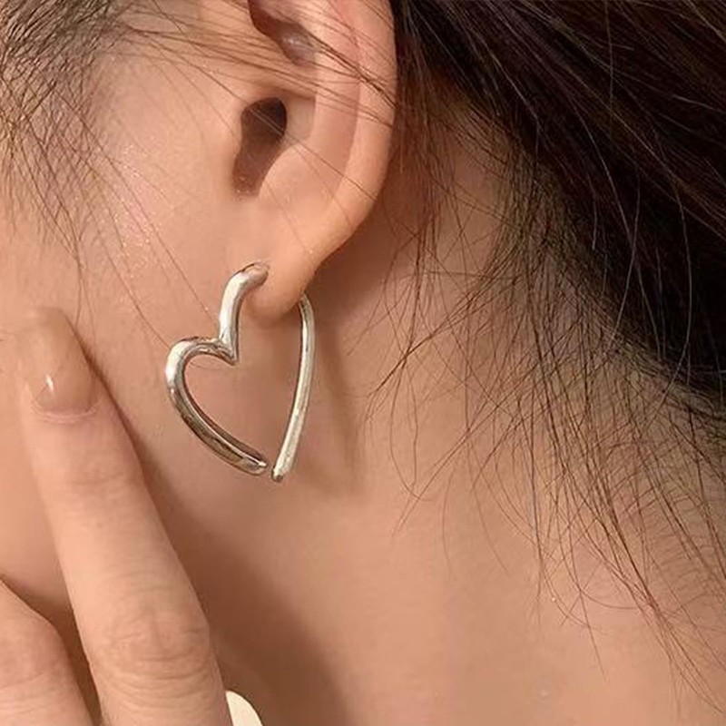 Heart Earrings for Women Hoops Gold Love Shaped Drop Dangle