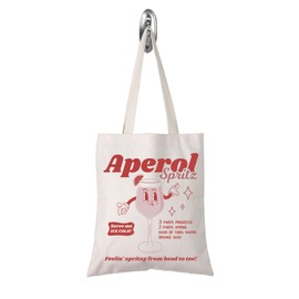 TSOTMO Aperol Spritz Feelin' Spritzy From Head To Toe Tote Bag Cocktail Summer Shopping Bag for Women (Aperol tote)