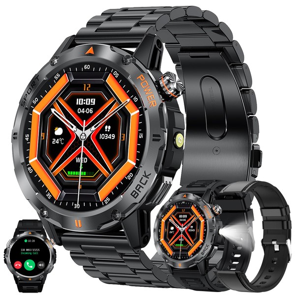 1.53 Inch AMOLED Men's Smartwatch with Phone Function, Torch, 5ATM