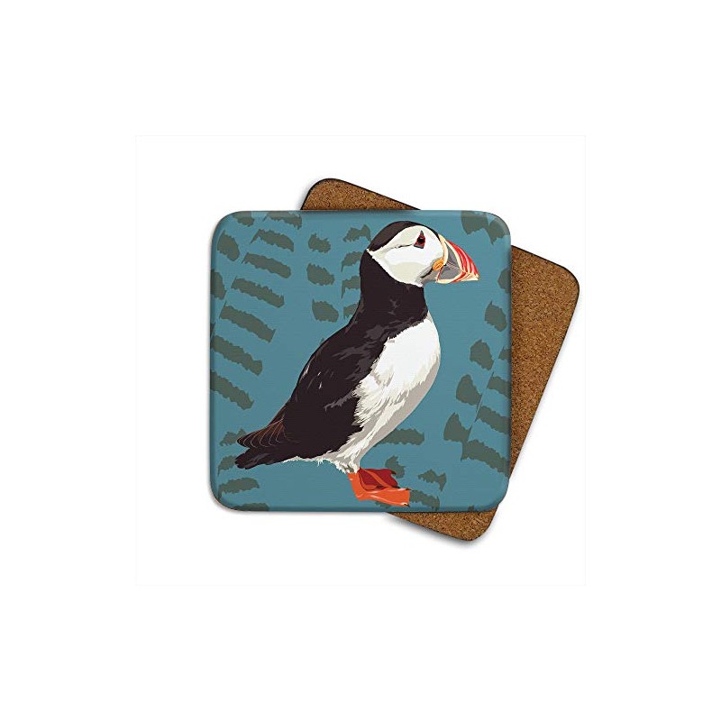 Puffin - Set of 4 Coasters - Leslie Gerry Animal