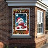 Saoplasa Christmas Party Banner 47x31 Inch Snowman Window Cover Holiday