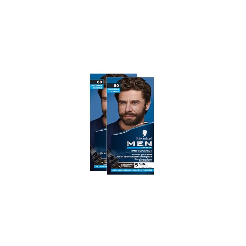 Schwarzkopf Men Perfect Beard Colouration 80 Natural Black/Brown Level 2