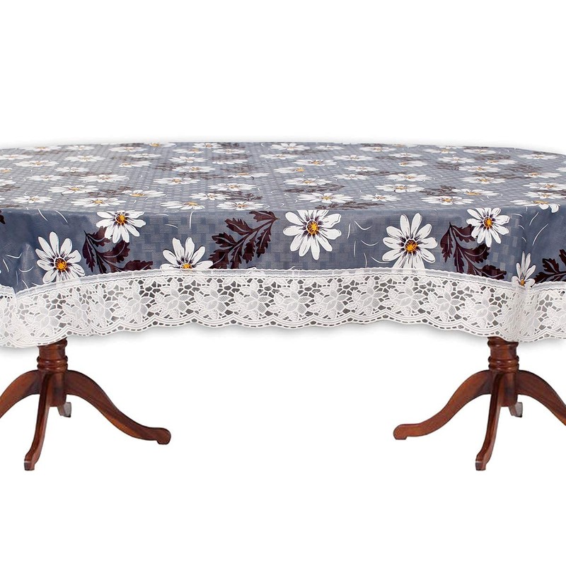 CASA-NEST Plastic Flowered Oval Shaped 4 to 6 Seater Table