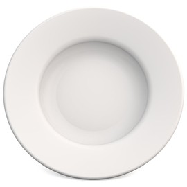 Ornamin Teller tief Ø 23,5 cm weiß, Melamin | hochwertiger, stabiler Kunststoffteller | robustes Alltags-Geschirr, Camping, Picknick, Gemeinschaftsverpflegung | Speiseteller, Suppenteller