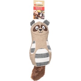 Flamingo Toy for Dogs Wigri Raccoon Beige 13 x 8.5 x 36 cm with Canvas and Crinkle Sound