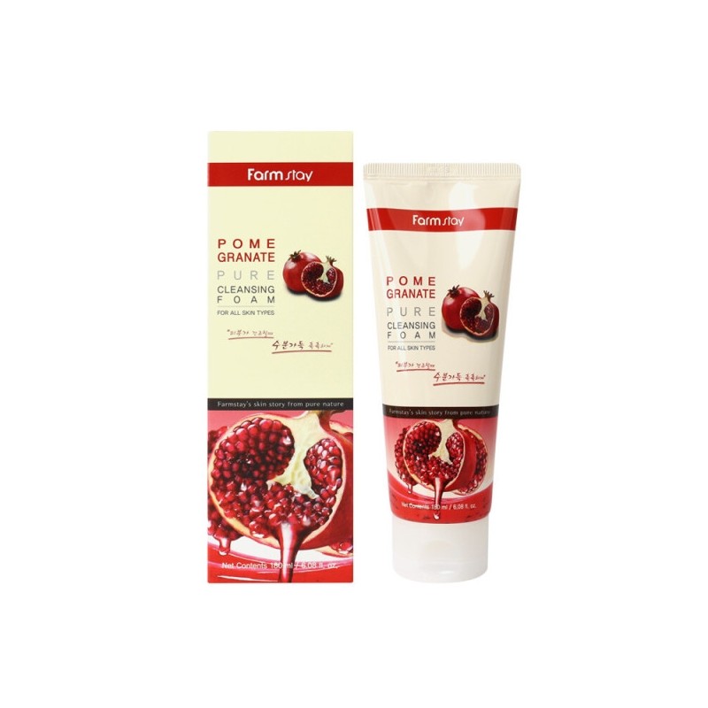 Farmstay Pure Cleansing Foam Pomegranate 180ml / 팜스테이 퓨어 클렌징폼