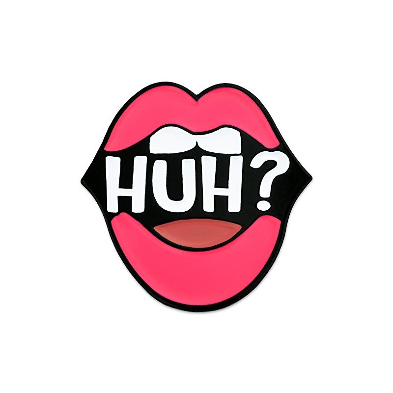 PinMart Huh Pink Lips Cute Trendy Enamel Lapel Pin