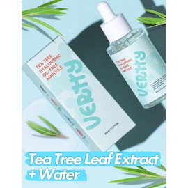 Vertty Tea Tree Hyaluronic Oil Free Ampoule | Hydrating, Moisturizing, Redness Relief Serum | Blemish Skin Corrector Serum | Non-Comedogenic Moisturizer for face | Long-lasting Hydration (1.5oz)