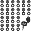 150Pcs Black Screw Caps Hinged Plastic Screw Cover Caps for