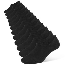 CLOSEMATE No Show Socks Mens Womens 6 Pairs Invisible Non Slip Cotton Low Cut Casual Socks(6Black, Size M)