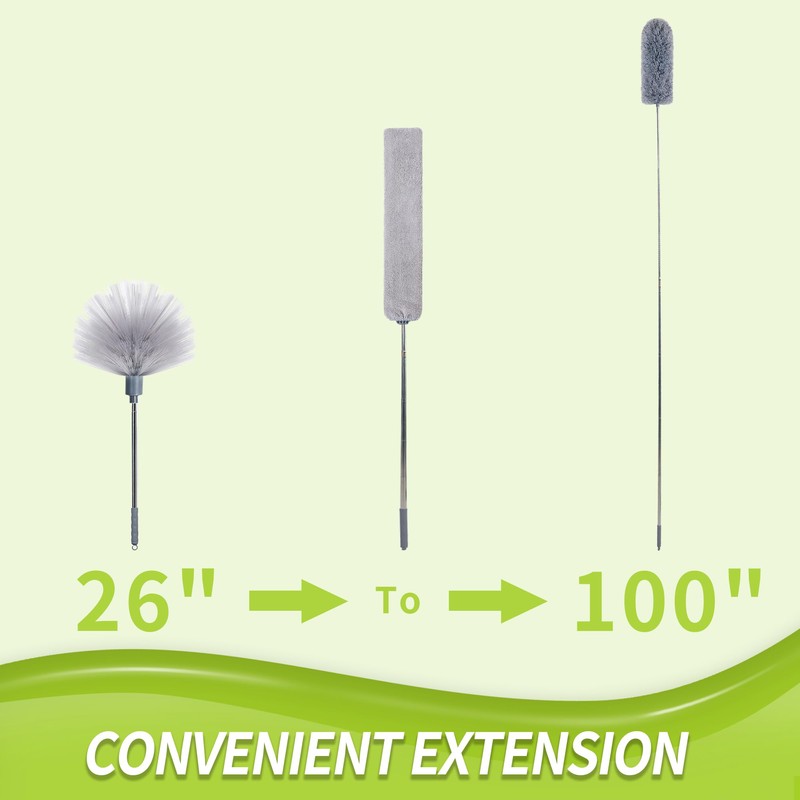 IVYROLL Duster with Extension Pole, Skinny Duster & Spider Web