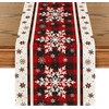 Artoid Mode Buffalo Plaid Snowflakes Christmas Table Runner, Seasonal Winter