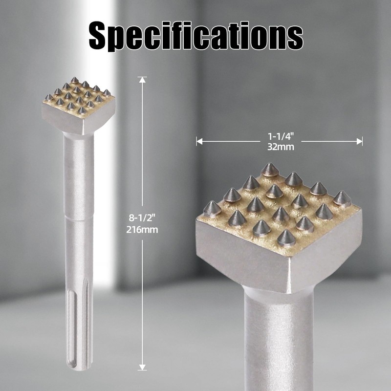Vearter SDS Max Bushing Tool 16 Tips, 8-1/2'' X 1-1/4''