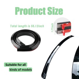 Ziciner Car Trunk Spoiler Lip Kit, 4.9 Ft Anti-Scratch Abrasion Auto Rear Wing Decor Strip, Carbon Fiber Pattern Rubber Spoiler Sticker, Universal Vehicle Exterior Accessory (Bright Black #1.77 in)