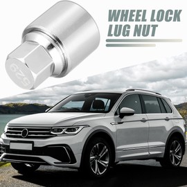 X AUTOHAUX Car Wheel Lock Wheel Nut Removal Socket Wrench Anti-Theft Metal Silver for Volkswagen Touareg Scirocco Magotan Phaeton Tiguan