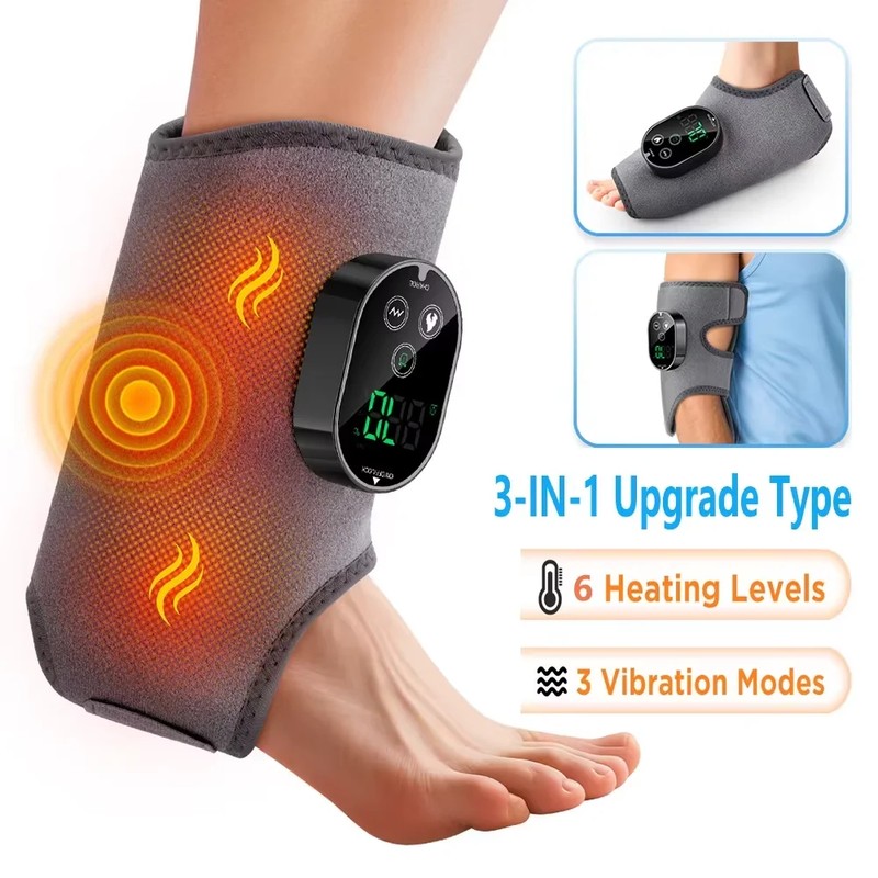 Rechargeable Heated Ankle & Wrist Wrap with Vibration Massage –