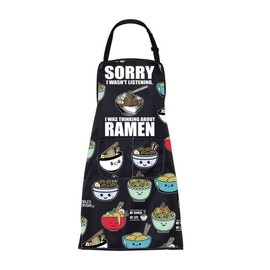 ENSIANTH Sorry I Wasn't Listening I Was Thinking About Ramen Apron with Pockets, 24109 Ramen Apron