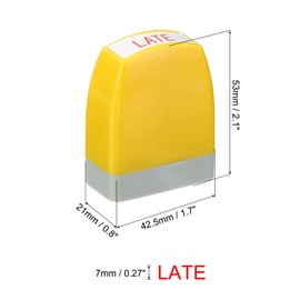 PATIKIL Late Notice Stamp Self Inking, Red Ink Office Stamps Pre Inked Message Stamp Refillable Business Stamp, Yellow
