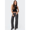 Pinstripe Low Rise Jeans - Color: BLACK, Size: M