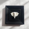 Elegant Black Framed Elephant Head Wall Art — 3D White