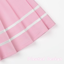 KEREDA Girls Pleated Mini Skirt High Waist Tennis School Uniform Skirts 13-14 Years Pink