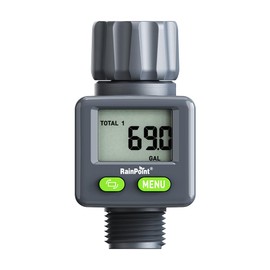 RAINPOINT Bi-Directional Measurement Digital Water Flow Meter for RV Tank Hose with Gallon/Liter Switch Indoor, Consumption& Flow Rate Monitor for Outdoor Garden Hose Sprinkler Bandit Travel Trailer