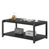 EXCEFUR Coffee Table with Storage Shelf, Rustic Wood and Metal