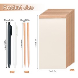 HXSYKJDM 9 PCS Flip Book Blank, 14 x 7 cm Blank Notepads, Small Pocket Notebook with 2 Pencil and 2 Pen, Kraft Sketching Flipbooks, Notepad for Taking Notes Reminders Planning Sketching