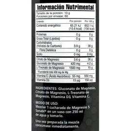 Gluconato Citrato Treonato Magnesio 600 Frutos