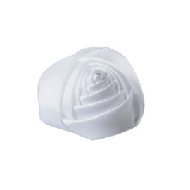 YYCRAFT Pack of 20 Satin Rose 2" Craft Wedding Bride Bouquet Rose Ribbon Flower-White